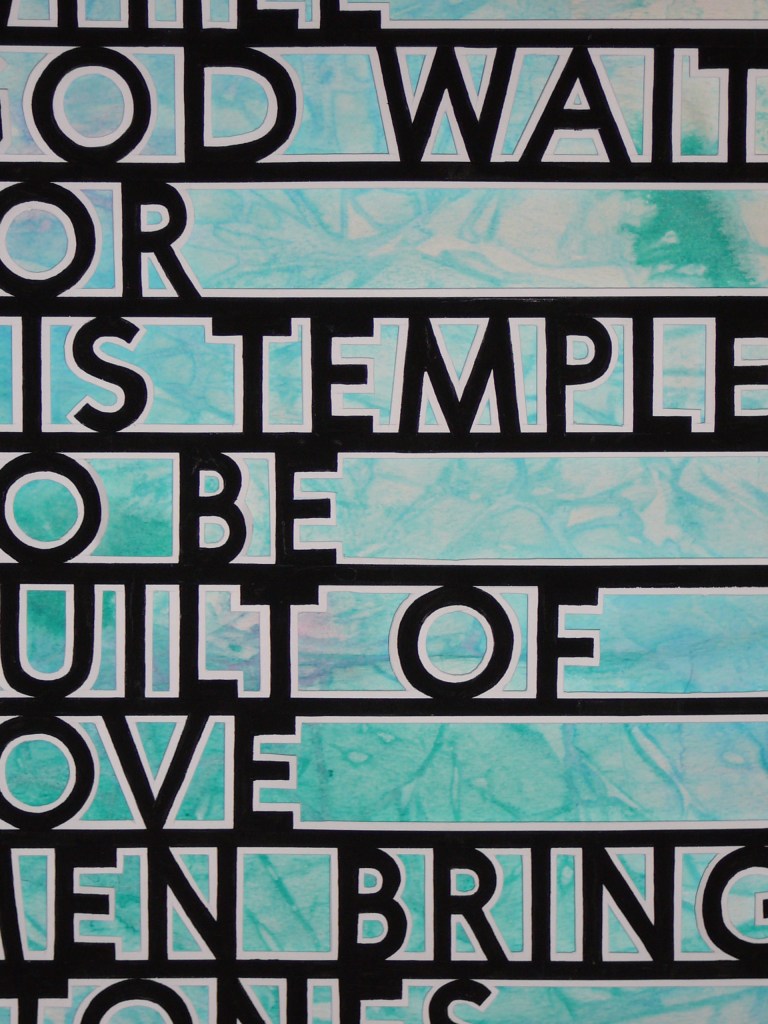 While God Waits. Mixed media on Arches watercolour paper.