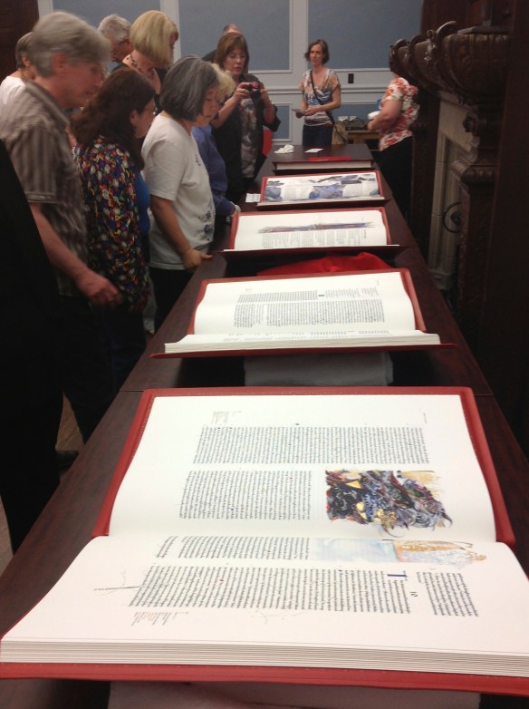 Heritage Edition of The Saint John's Bible, 7 volumes on display at Regis College
