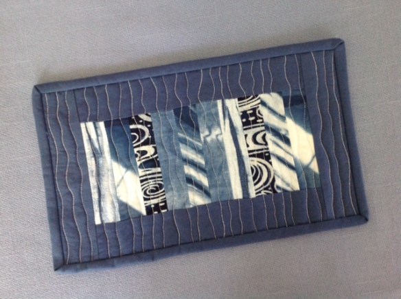 Indigo-inspired mug rug