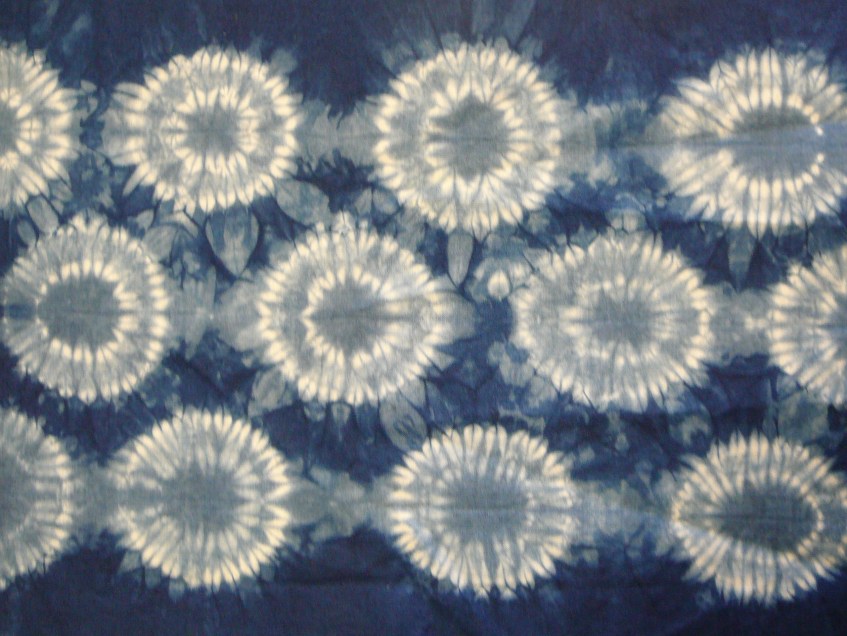 Indigo; cotton dyed with indigo