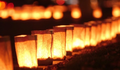Luminaria - candles in paper sacks