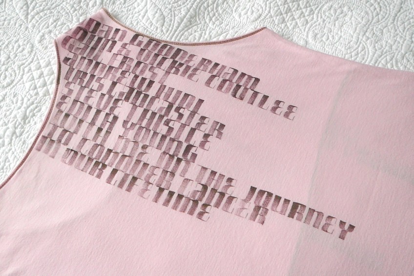 Flat brush on yoga tank top