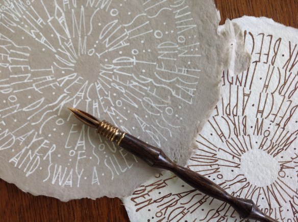 Treewhisper Rounds; ink on handmade paper