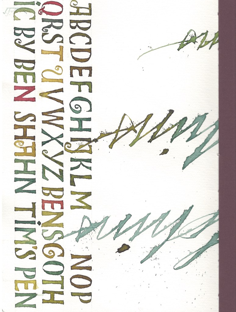 Practising a lettering style developed by artist Ben Shahn.