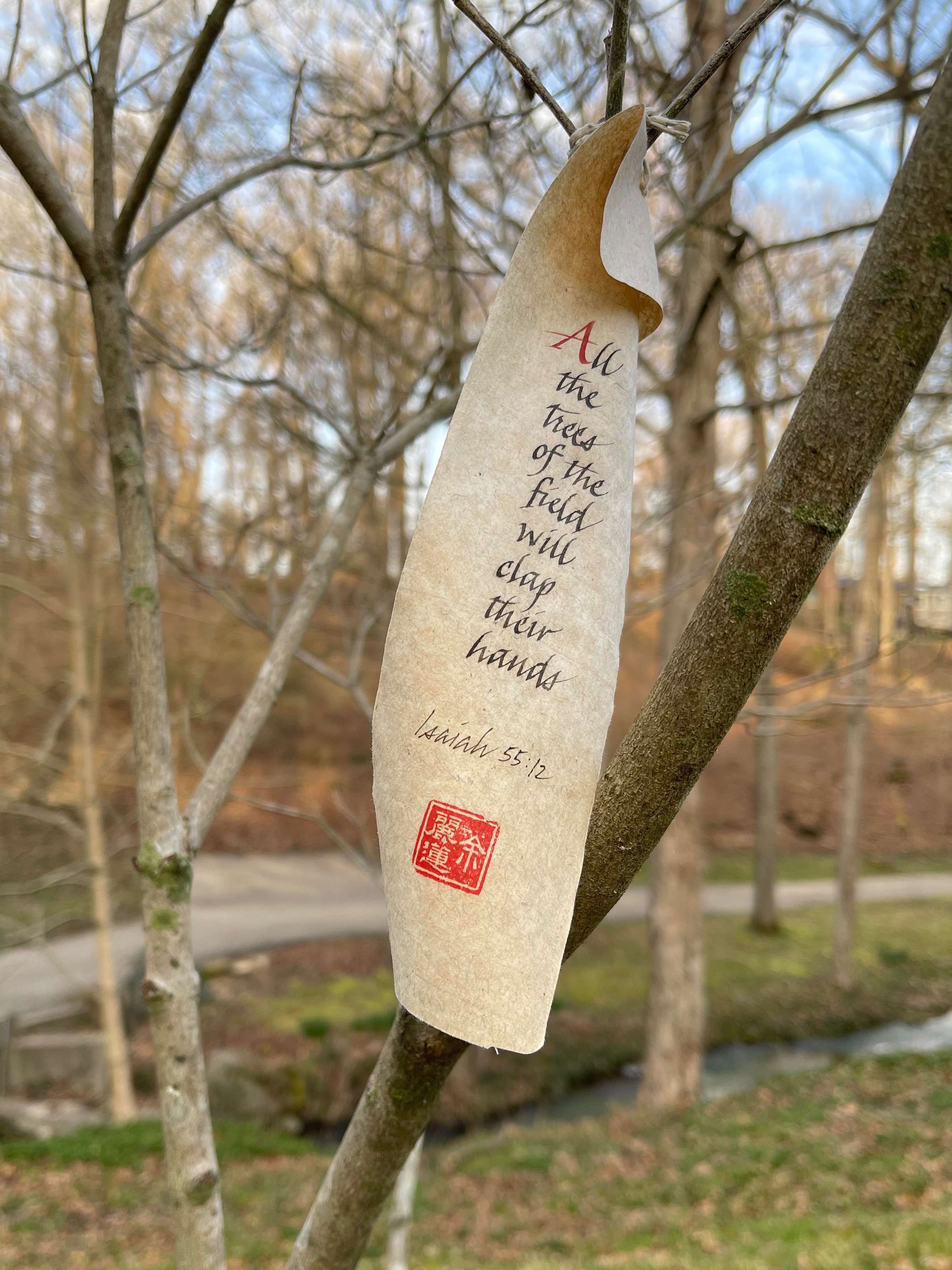 Weathergram All the trees of the field will clap their hands. Isaiah 55:12