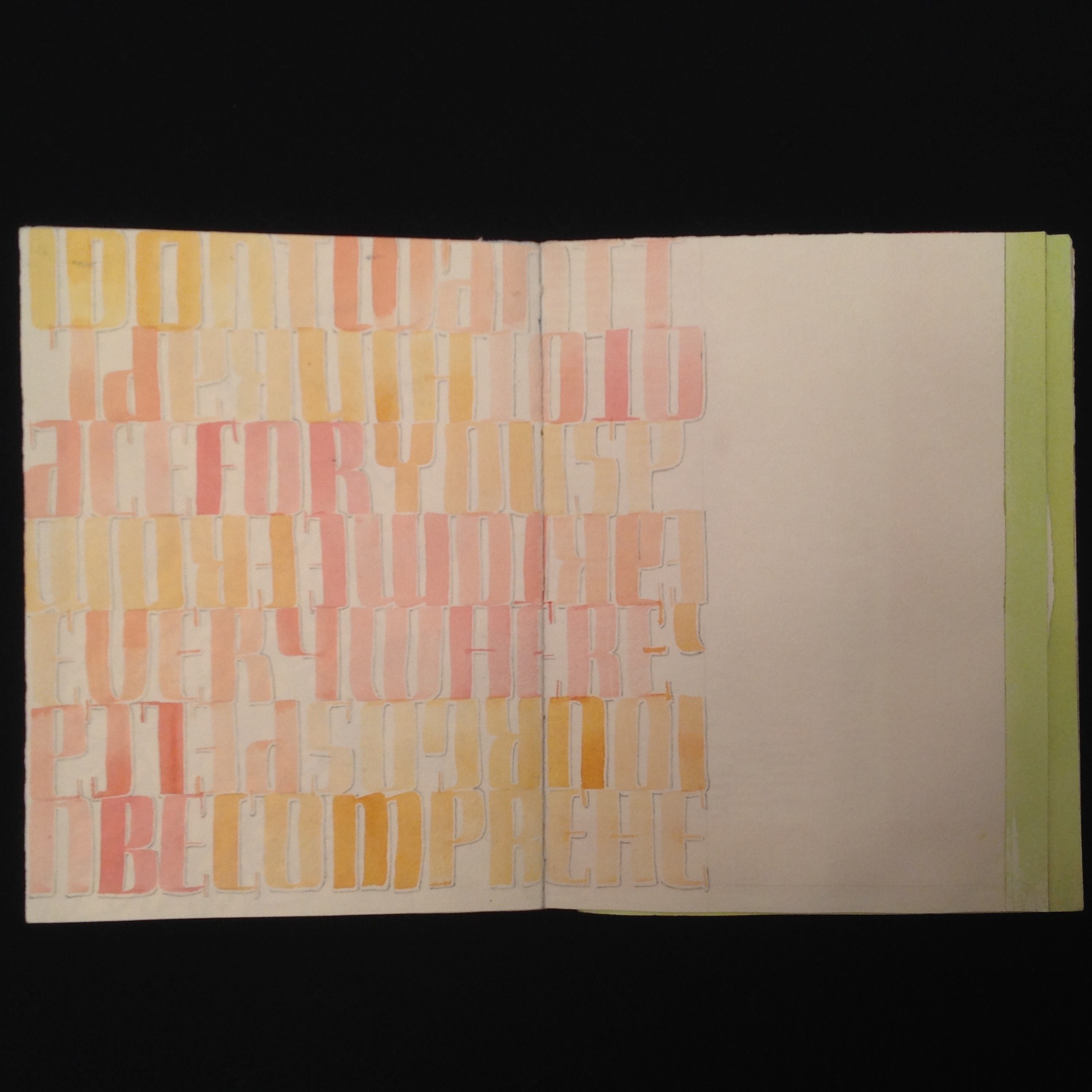 Watercolour, flat brush and fine liner