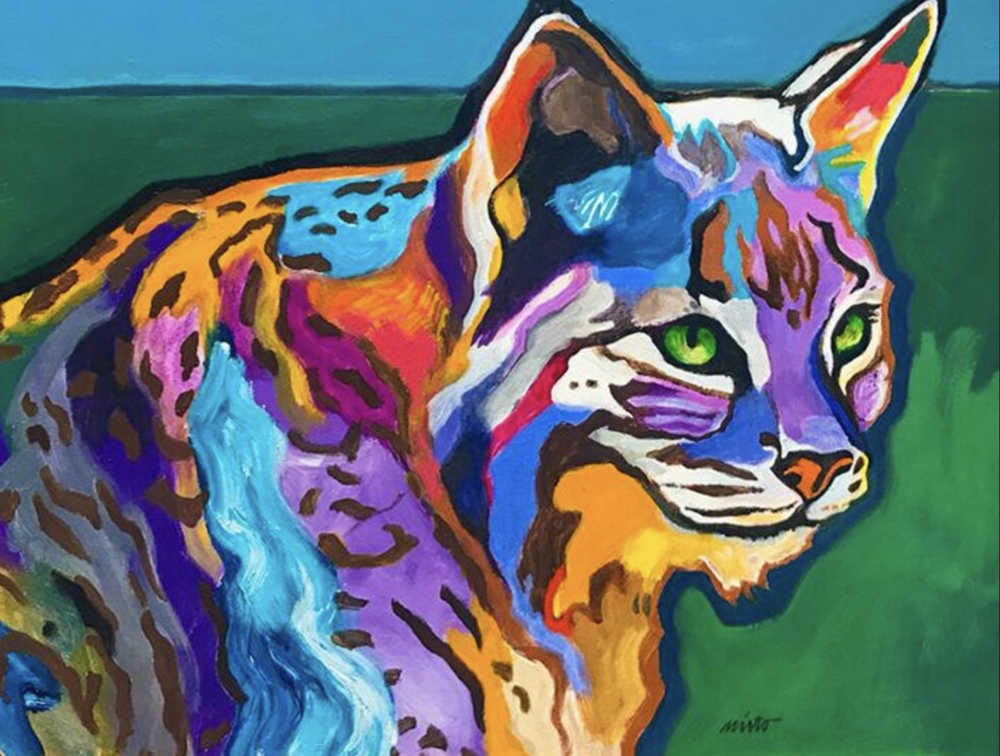 Wildcat by John Nieto, acrylic on canvas