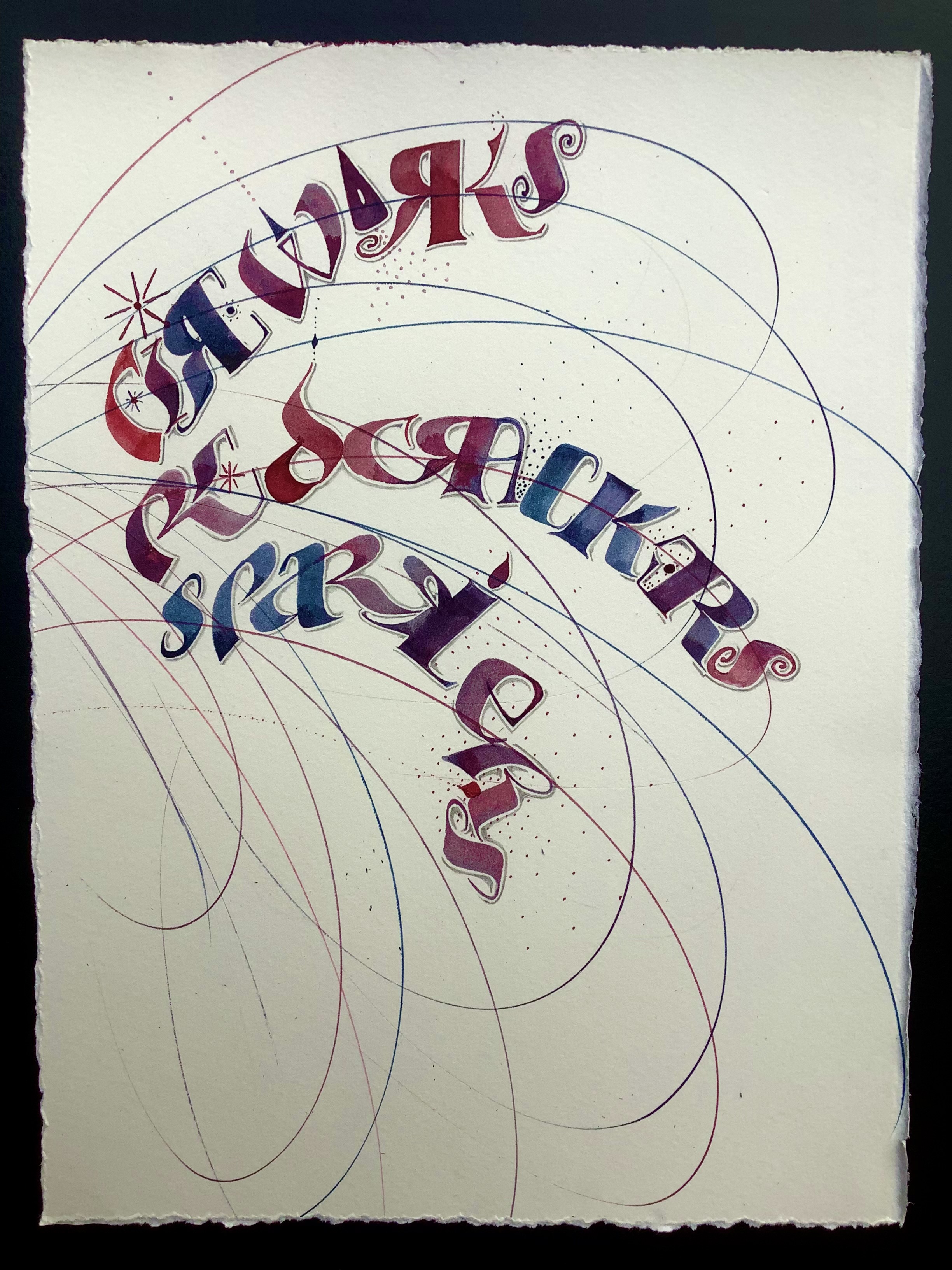 Fireworks, red crackers, sparklers