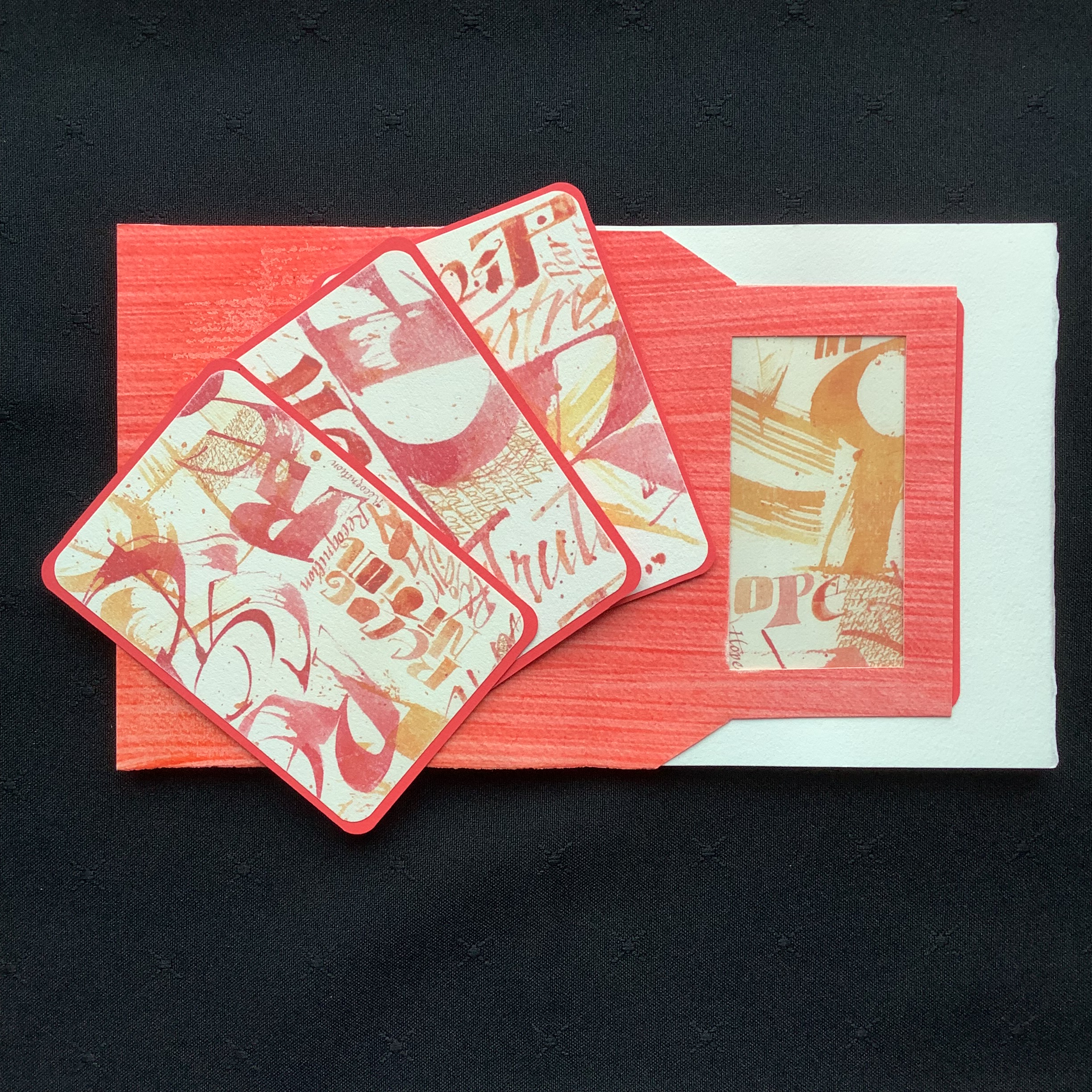 Inserts. Windows use varying materials for opacity including translucent film and clear acetate.