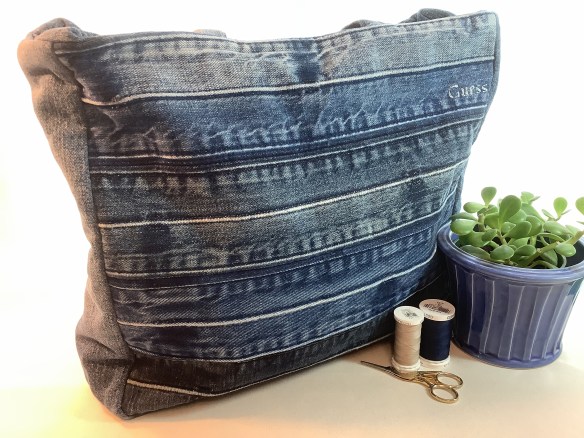 Waistbands sewn horizontally to craft a carryall