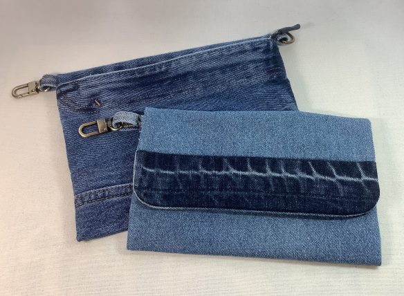 Denim Flat Storage Pouches (fit face masks)